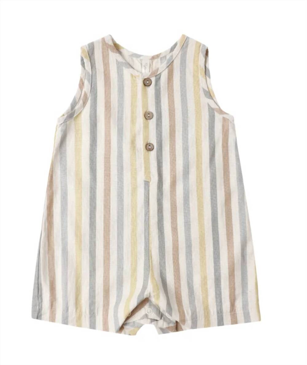 NEW RYLEE + CRU kid's maverick romper in valencia stripe